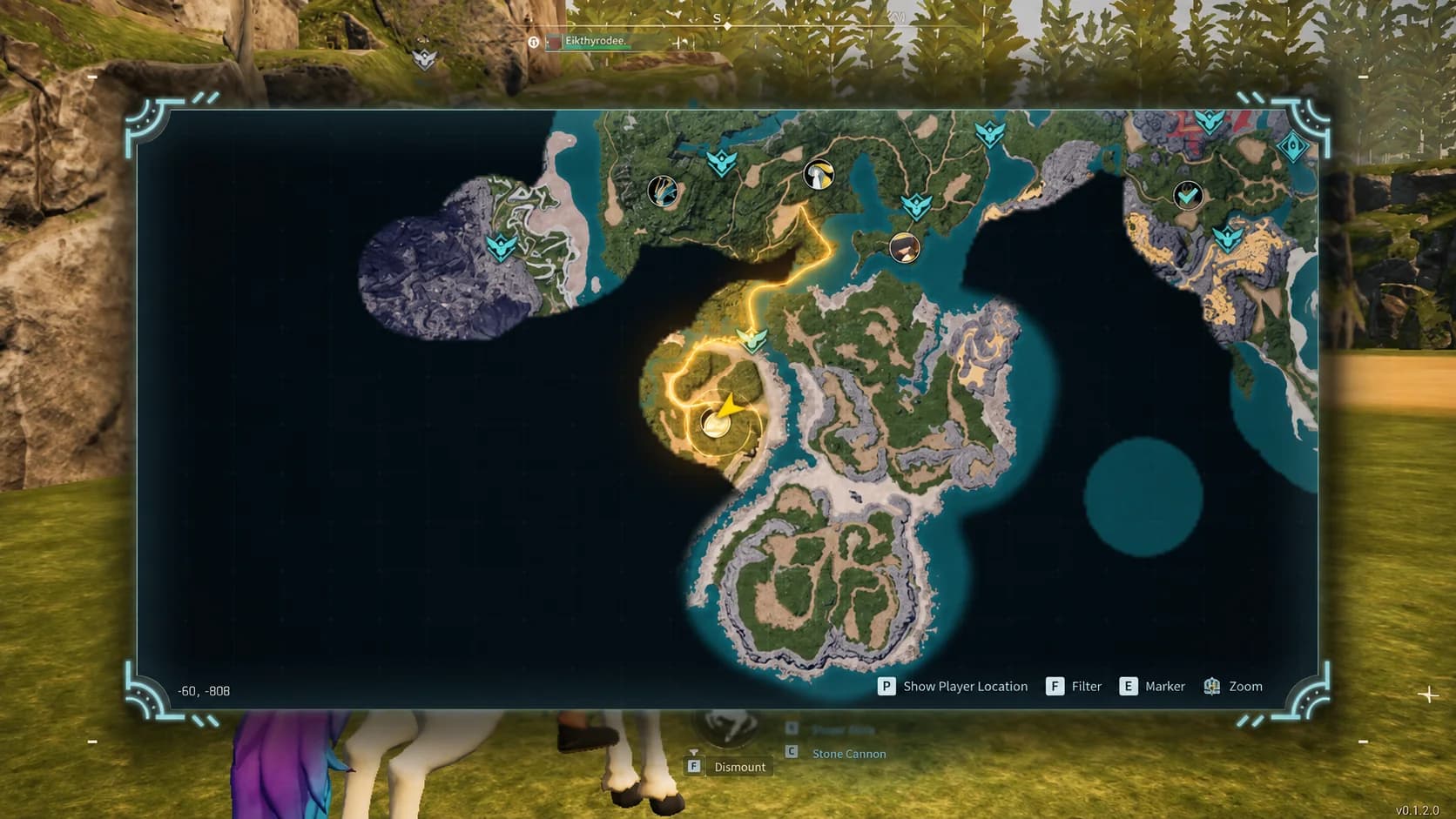 Map route toward the early Alpha Sweepa encounter