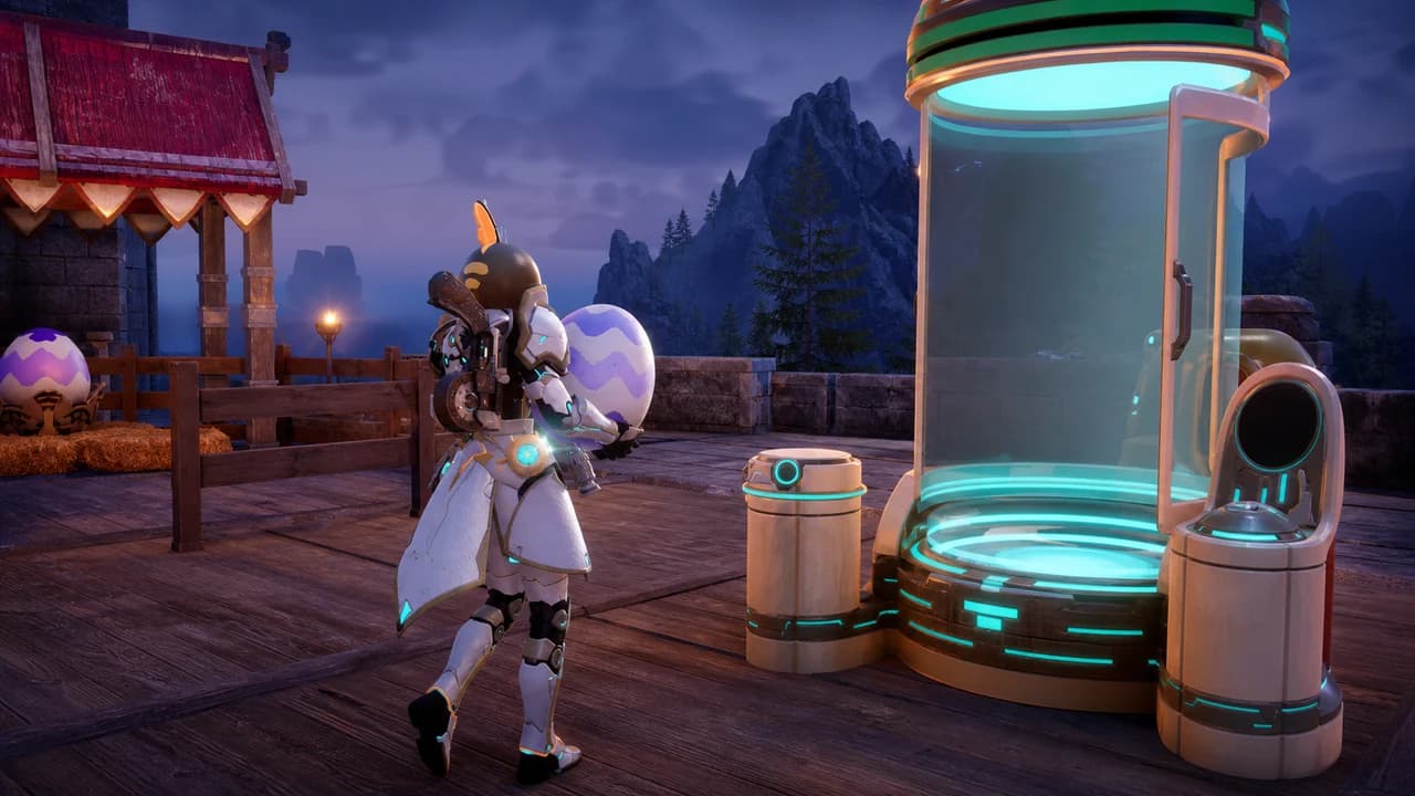 A player moving a newly produced Pal Egg from the Breeding Farm to an Egg Incubator