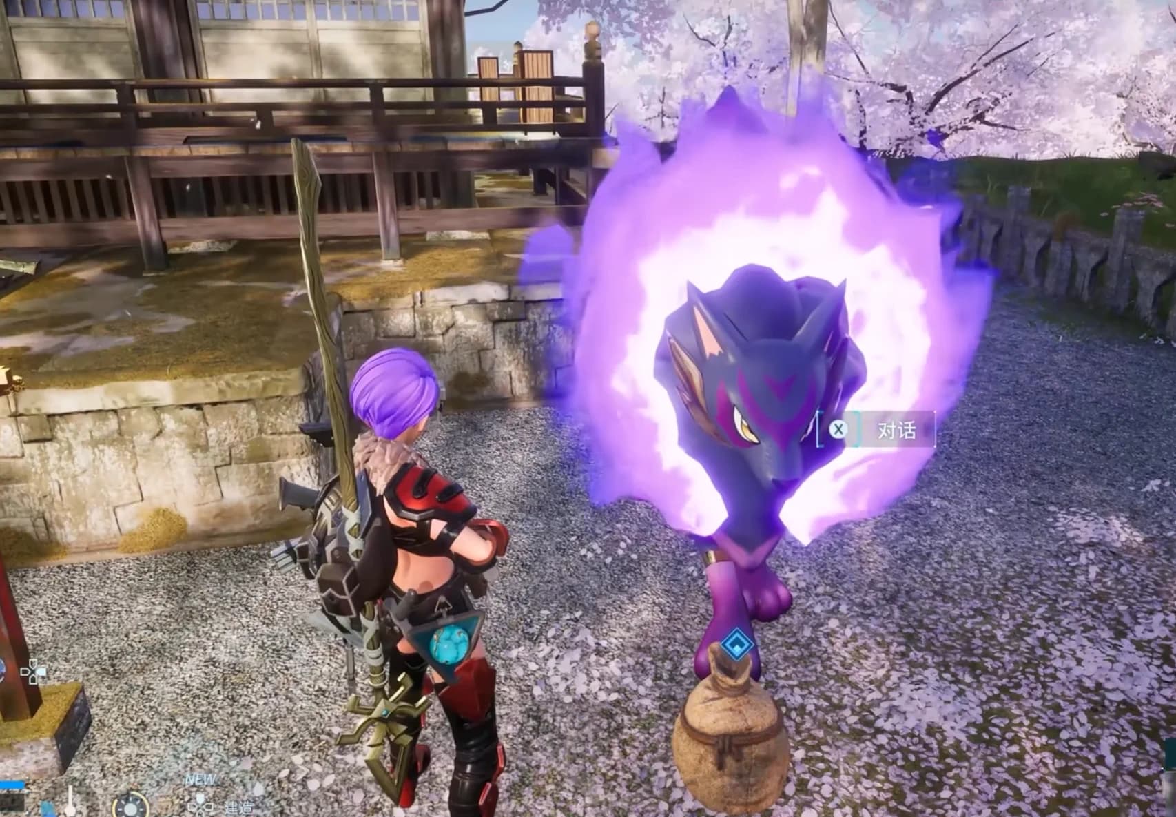 Player speaking with Kitsun Noct during the Reminiscent Wandering quest in Palworld